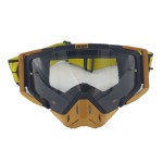 Ski, snowboard, motorcycling, cycling goggles, unisex, gold frame, transparent lens, O11GTN